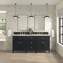 James Martin Lorelai 72" Double Bathroom Vanity, Black Onyx