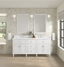 James Martin Lorelai 72" Double Bathroom Vanity, Bright White