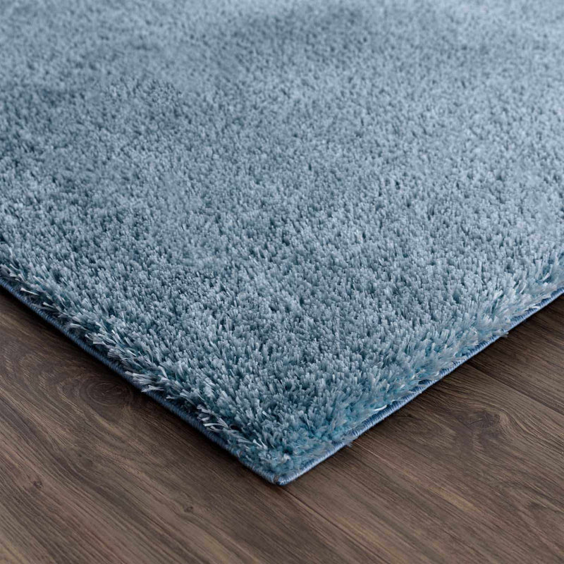 Heavenly Solid Blue Plush Rug