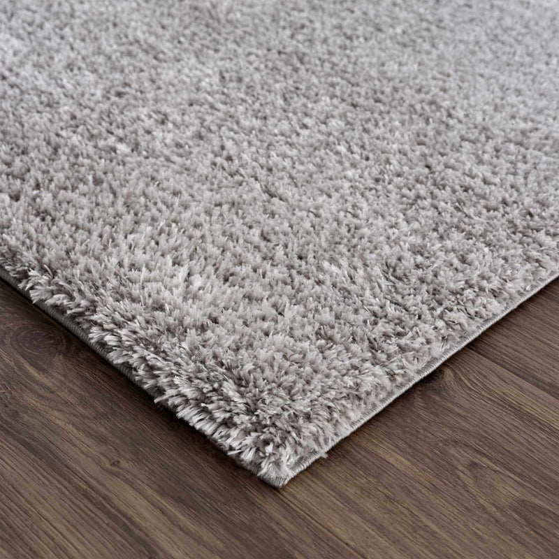 Heavenly Solid Light Gray Plush Rug