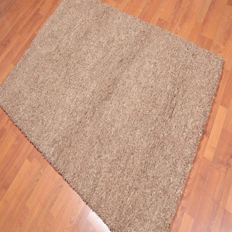 4' x 6' Hand Knotted Rare Authentic Artisanat Wool Morroccan Rabat Area Rug Tan