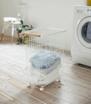Rolling Wire Basket (24" H) - Steel + Wood by Yamazaki Home
