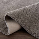 Heavenly Solid Gray Plush Area Rug