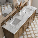 James Martin Brittany 72" Double Bathroom Vanity, Saddle Brown