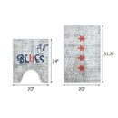 Chicago Design 2 Piece Bathroom Rugs Set | Mutlicolor