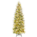 6/7.5/9 Feet Pre-Lit Artificial Christmas Tree Snow Flocked Hinged by LJGDeals