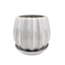 6 inch Grey Glazed Ceramic Contour Planter