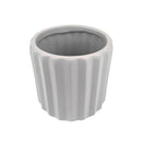 5 inch Grey Glazed Ceramic Cylinder Faux Cement Planter