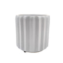 5 inch Grey Glazed Ceramic Cylinder Faux Cement Planter