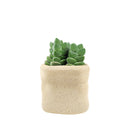 4 inch Beige Satchel Ceramic Plant Pot