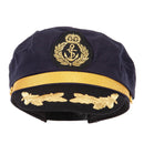Adjustable Sailor Captain Hat with Side Gold Buttons
