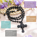 Sacred Armor: Black Obsidian Cross of Faith & Protection