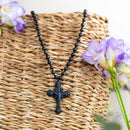 Sacred Armor: Black Obsidian Cross of Faith & Protection