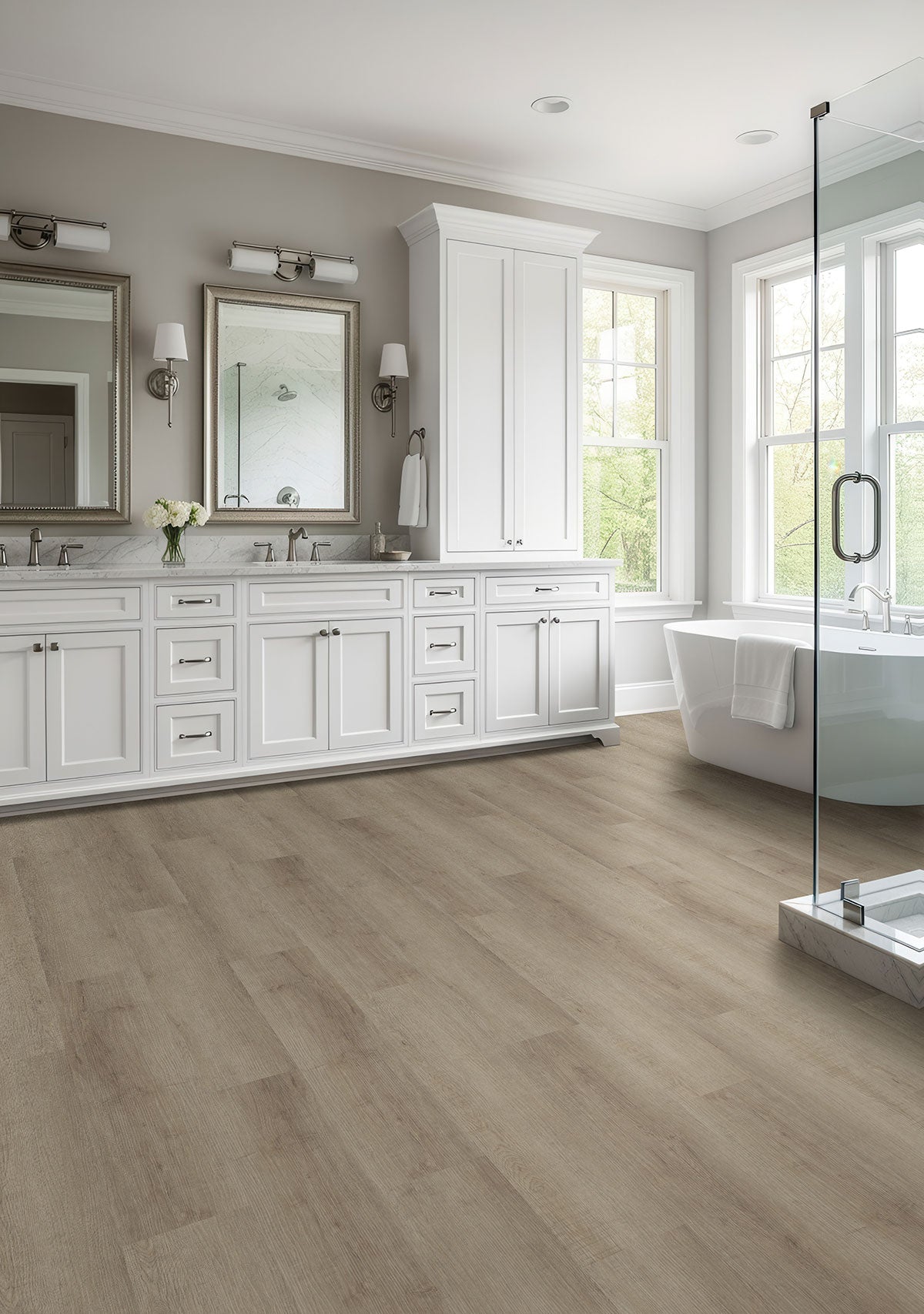 MSI Saddle Wood Luxury Vinyl Planks, installed in a room
