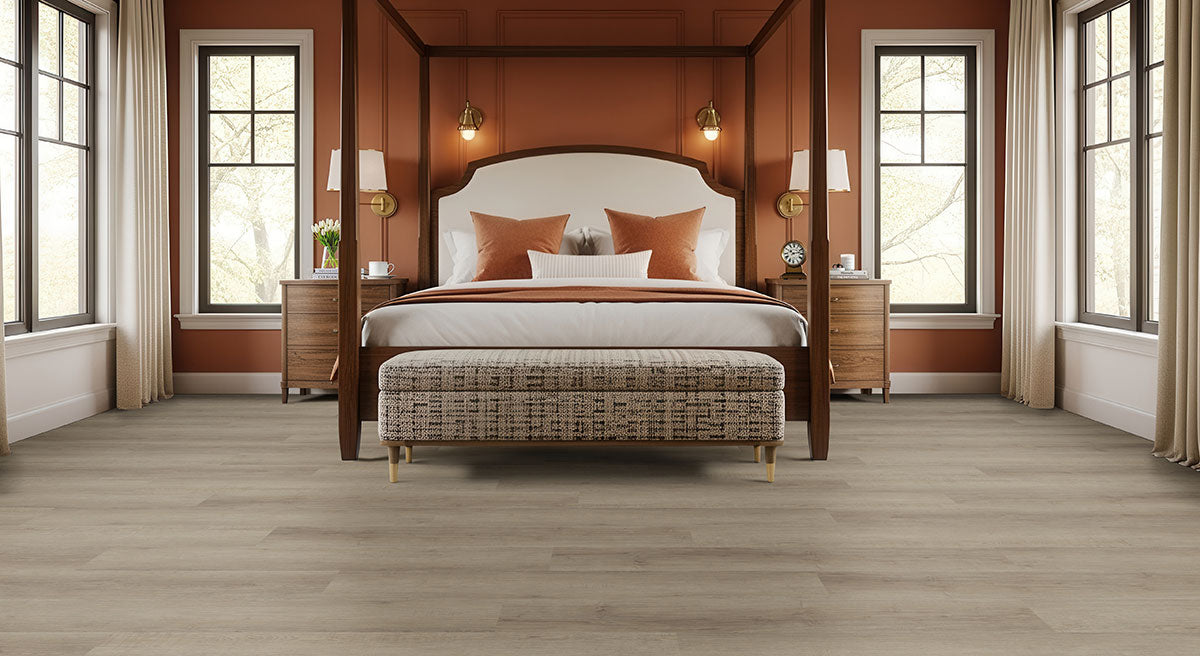 MSI Saddle Wood Luxury Vinyl Planks, installed in a room