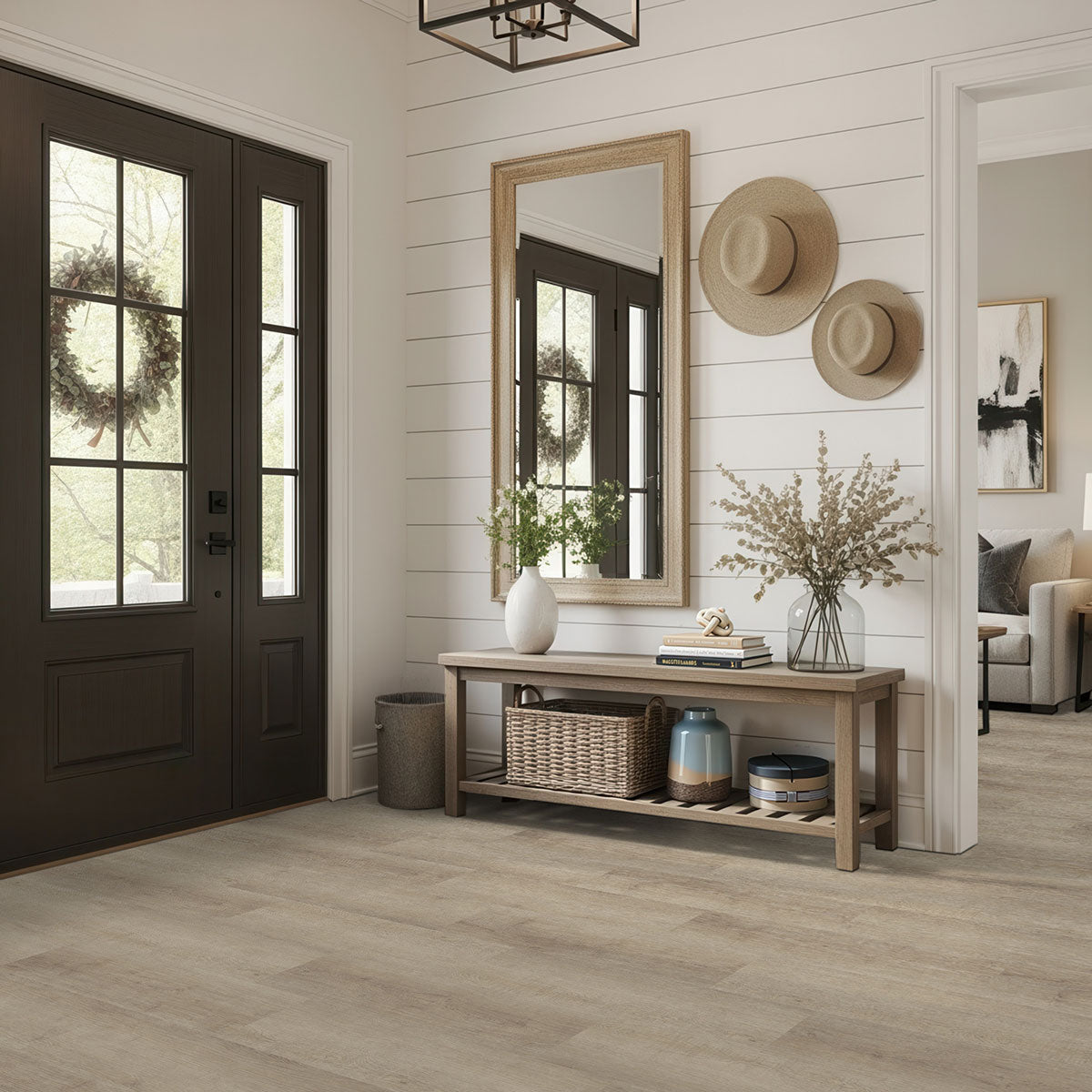 MSI Saddle Wood Luxury Vinyl Planks, installed in a room