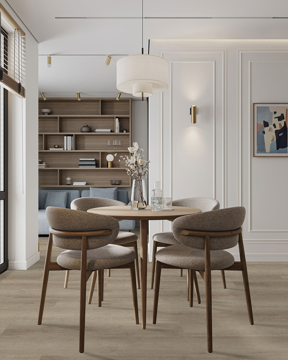 MSI Saddle Wood Luxury Vinyl Planks, installed in a room