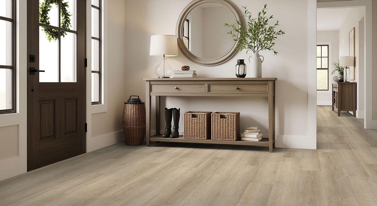 MSI Saddle Wood Luxury Vinyl Planks, installed in a room