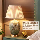 GobekUsa American Style Ceramic Table Lamp Bedroom Living Room Study Tea Table Lamp