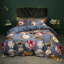 GobekUsa 1400TC Egyptian Cotton Bird Floral Bedding Set - Luxury 4Pcs
