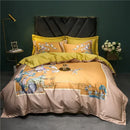 GobekUsa 1400TC Egyptian Cotton Bird Floral Bedding Set - Luxury 4Pcs
