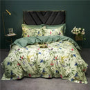 GobekUsa 1400TC Egyptian Cotton Bird Floral Bedding Set - Luxury 4Pcs