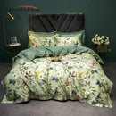 GobekUsa 1400TC Egyptian Cotton Bird Floral Bedding Set - Luxury 4Pcs