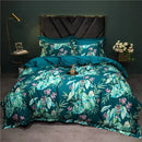 GobekUsa 1400TC Egyptian Cotton Bird Floral Bedding Set - Luxury 4Pcs