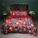 GobekUsa 1400TC Egyptian Cotton Bird Floral Bedding Set - Luxury 4Pcs