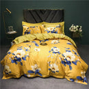 GobekUsa 1400TC Egyptian Cotton Bird Floral Bedding Set - Luxury 4Pcs