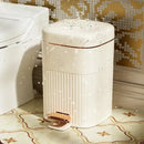 GobekUsa Light Luxury Pedal Trash Can with Lid for Kitchen Bathroom Large Capacity Bin