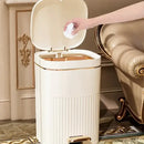 GobekUsa Light Luxury Pedal Trash Can with Lid for Kitchen Bathroom Large Capacity Bin