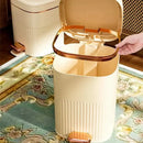 GobekUsa Light Luxury Pedal Trash Can with Lid for Kitchen Bathroom Large Capacity Bin