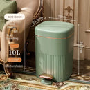 GobekUsa Light Luxury Pedal Trash Can with Lid for Kitchen Bathroom Large Capacity Bin