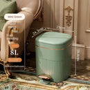 GobekUsa Light Luxury Pedal Trash Can with Lid for Kitchen Bathroom Large Capacity Bin