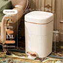GobekUsa Light Luxury Pedal Trash Can with Lid for Kitchen Bathroom Large Capacity Bin