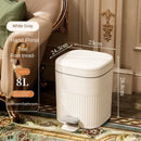 GobekUsa Light Luxury Pedal Trash Can with Lid for Kitchen Bathroom Large Capacity Bin