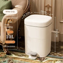 GobekUsa Light Luxury Pedal Trash Can with Lid for Kitchen Bathroom Large Capacity Bin