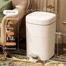 GobekUsa Light Luxury Pedal Trash Can with Lid for Kitchen Bathroom Large Capacity Bin