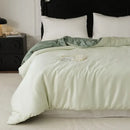 GobekUsa Double Layer Satin Queen Duvet Set Smooth & Cool Luxury Quilt Cover Pillowcases