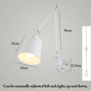 GobekUsa Adjustable Telescopic Wall Lamp for Indoor Lighting in Living Room, Bedroom, Study
