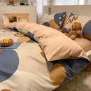 GobekUsa Grid Print Cotton Bedding Set for Single Double Beds