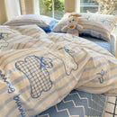 GobekUsa Grid Print Cotton Bedding Set for Single Double Beds
