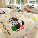 GobekUsa Grid Print Cotton Bedding Set for Single Double Beds