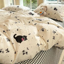 GobekUsa Grid Print Cotton Bedding Set for Single Double Beds