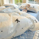 GobekUsa Grid Print Cotton Bedding Set for Single Double Beds