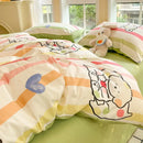 GobekUsa Grid Print Cotton Bedding Set for Single Double Beds