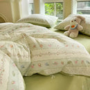 GobekUsa Grid Print Cotton Bedding Set for Single Double Beds