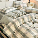 GobekUsa Grid Print Cotton Bedding Set for Single Double Beds