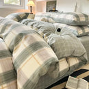 GobekUsa Grid Print Cotton Bedding Set for Single Double Beds